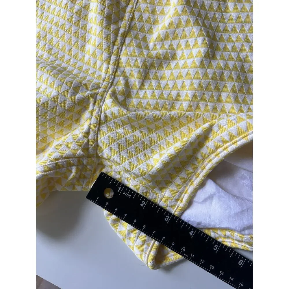 Casa Del Mar Mens Swim Trunks Shorts Yellow White Geometric Shorts Sz XL